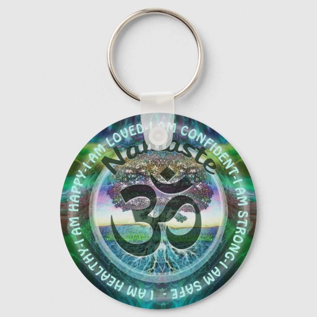 I Am - Motivational Inspiration Namaste Symbol Keychain (Front)