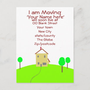 I am moving home house customize postcard