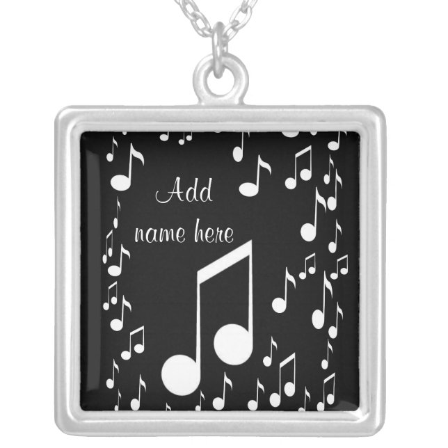 I am music_ silver plated necklace (Front)