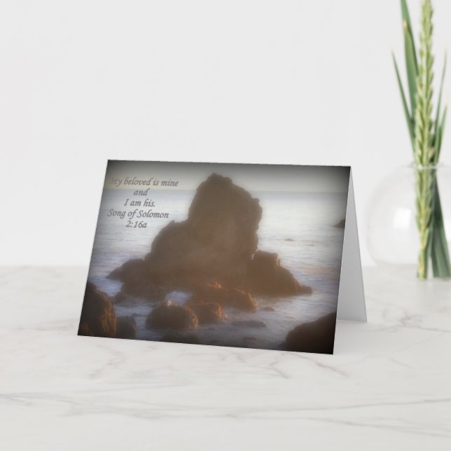 I AM MY BELOVED AND MY BELOVED IS MINE HEART ROCK  CARD (Front)