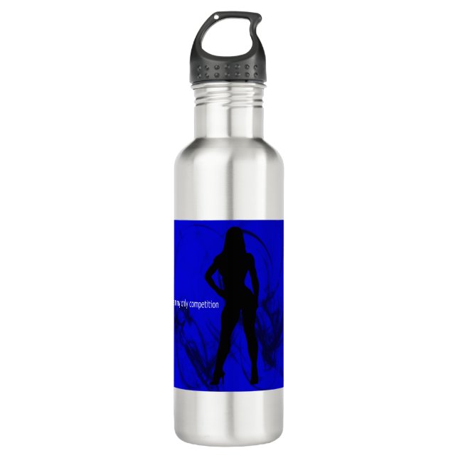 I am my only competition - Fitness / Bodybuilder Stainless Steel Water Bottle (Front)