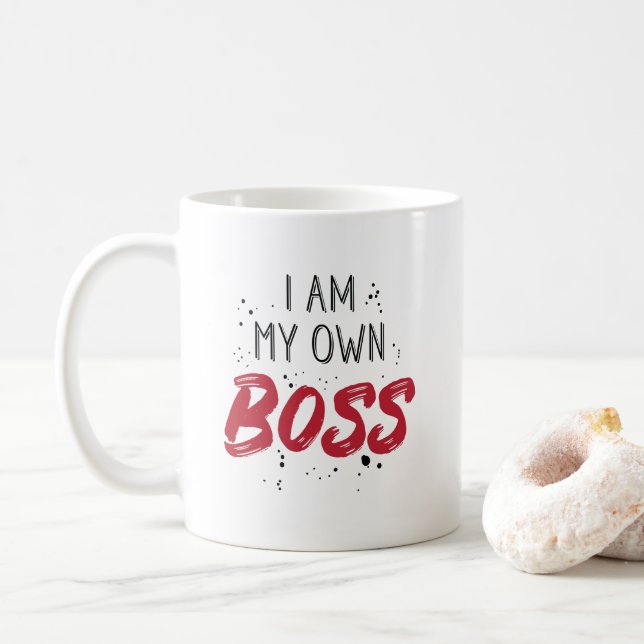 I Am My Own Boss Business Owner Entrepreneur Coffee Mug (With Donut)