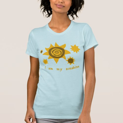 I Am My Sunshine Yellow Brown Flowers Sun Blue Sky T_Shirt