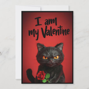 I Am My Valentine Black Cat Holiday Card