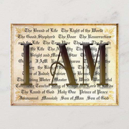 I AM Names of Christ Postcard