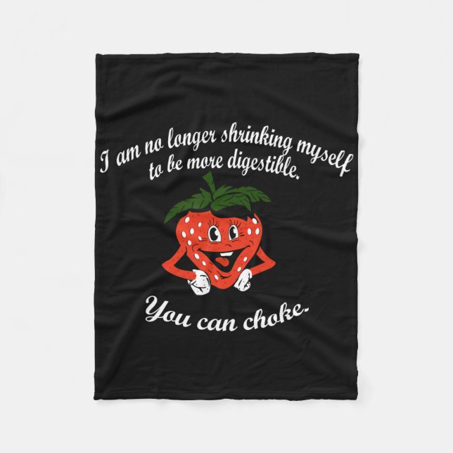 I Am No Longer Shrinking Myself Strawberry Boxing  Fleece Blanket (Front)