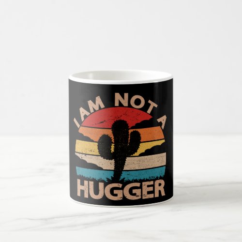 I Am Not A Hugger Funny Vintage Cactus  Coffee Mug