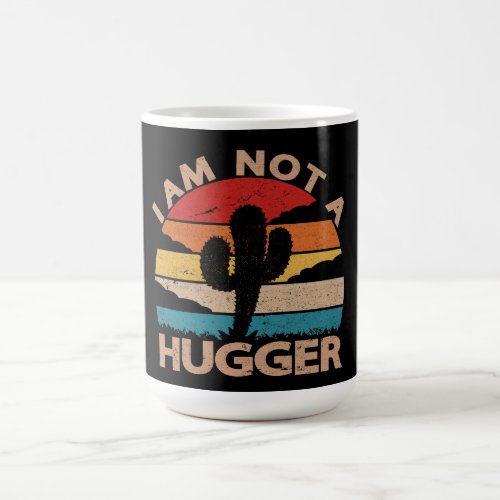 I Am Not A Hugger Funny Vintage Cactus  Coffee Mug
