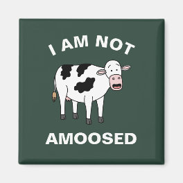 I Am Not Amoosed Funny Farming Animal Cow Pun Magnet