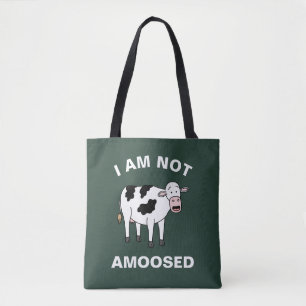 I Am Not Amoosed Funny Farming Animal Cow Pun Tote Bag