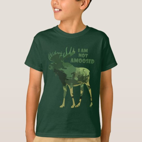 I am Not Amused Fun Moose Quote T_Shirt