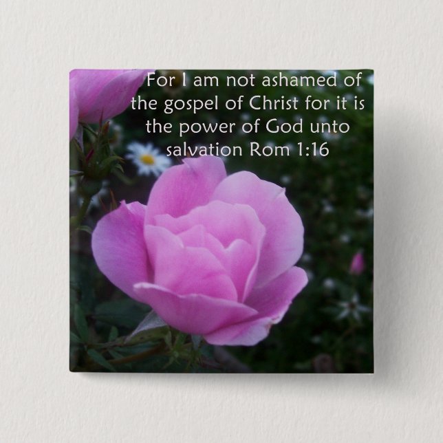 I am not ashamed of the gospel pinback button (Front)