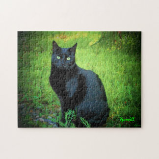 I am not bad luck! Black Cat Jigsaw Puzzle
