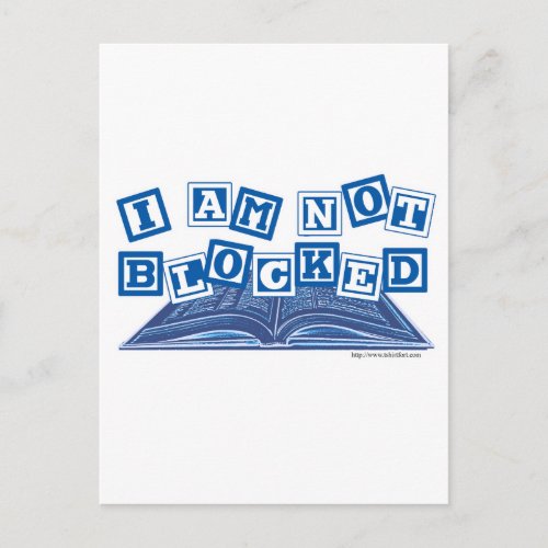 I am not blocked postcard