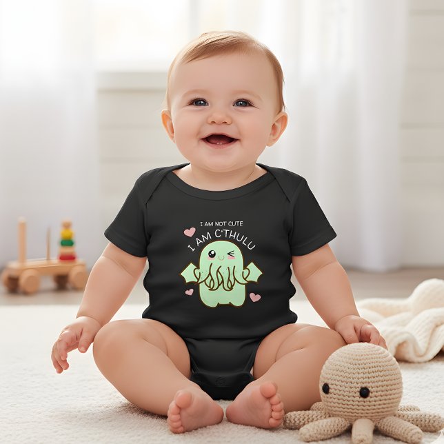 I Am Not Cute I am Cthulhu Baby Bodysuit (Creator Uploaded)