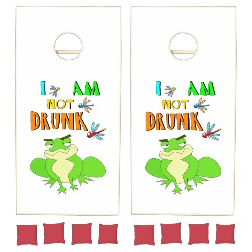 I Am Not Drunk Frogs October Dragonfly Oktoberfest Cornhole Set