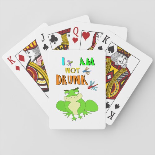 I Am Not Drunk Frogs October Dragonfly Oktoberfest Playing Cards