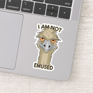 I Am Not Emused Funny Emu Contour Cut Sticker