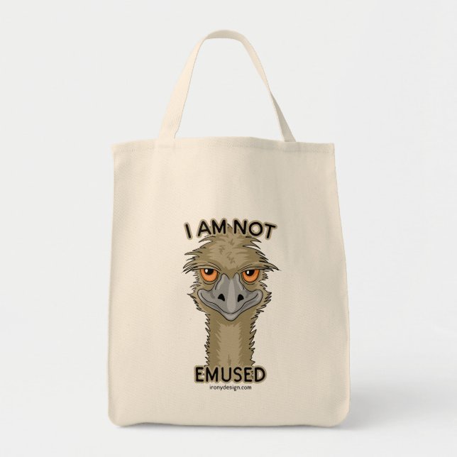 I Am Not Emused Funny Emu Pun Animal Tote Bag (Front)