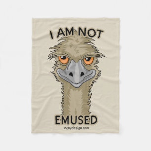 I Am Not Emused Funny Emu Pun Beige Fleece Blanket