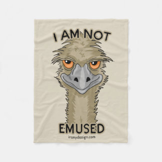 I Am Not Emused Funny Emu Pun | Beige Fleece Blanket