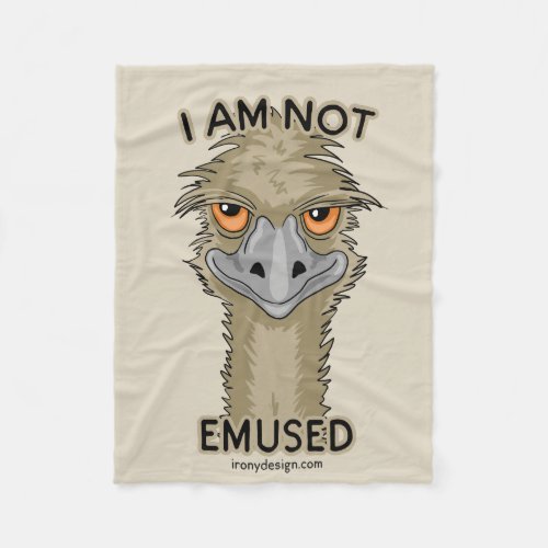 I Am Not Emused Funny Emu Pun  Beige Fleece Blanket