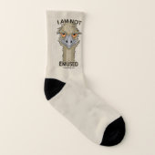 I Am Not Emused Funny Emu Pun | Beige Socks (Left Inside)