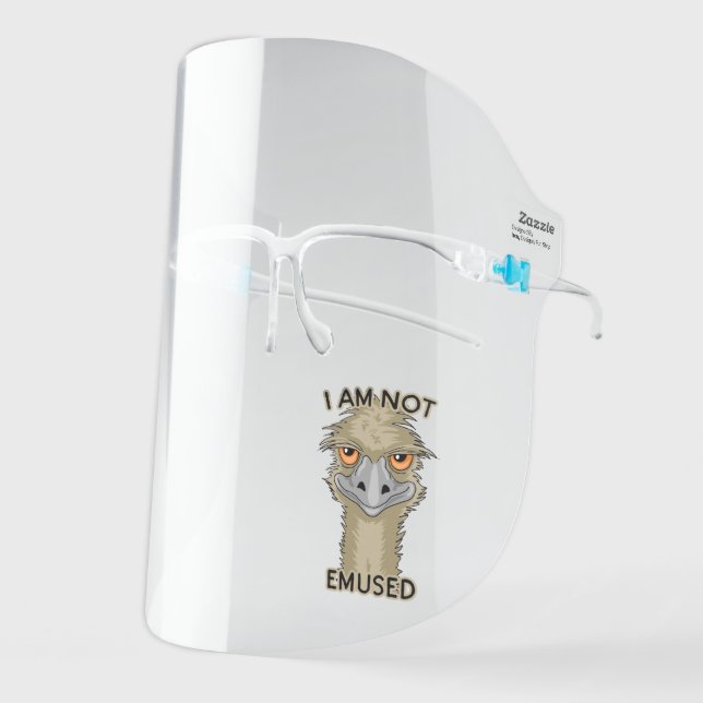 I Am Not Emused Funny Emu Pun Face Shield (Front Left)