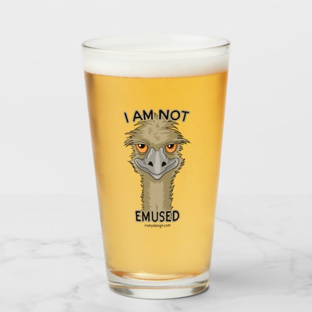 I Am Not Emused Funny Emu Pun Glass (Front Filled)