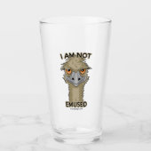 I Am Not Emused Funny Emu Pun Glass (Front)