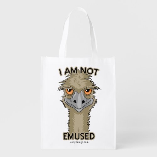 I Am Not Emused Funny Emu Pun Grocery Bag