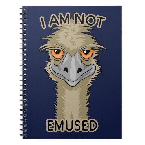 I Am Not Emused Funny Emu Pun Notebook