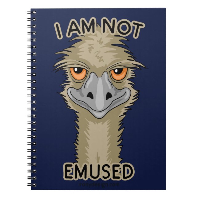 I Am Not Emused Funny Emu Pun Notebook (Front)