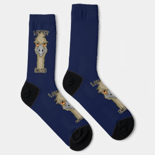 I Am Not Emused Funny Emu Pun Socks