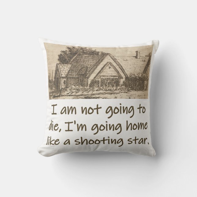 I Am Not Going To Die - Home Quote  Throw Pillow (Front)