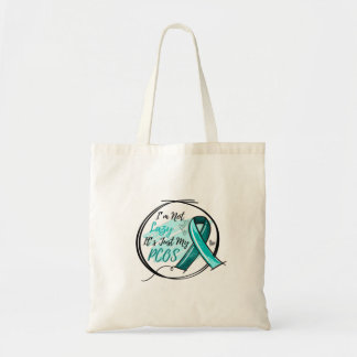 I Am Not Lazy It's Just My PCOS Teal Ribbon Tote Bag