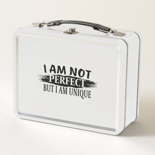 I am not perfect but I am unique Metal Lunch Box