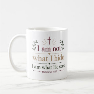 I Am Not What I Hide I Am What He Sees Bible Quote Coffee Mug