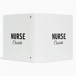 I am nurse medical expert add your name text simpl 3 ring binder