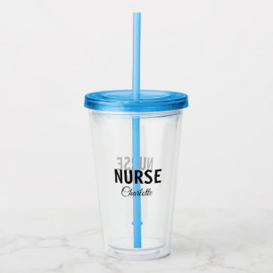 I am nurse medical expert add your name text simpl acrylic tumbler