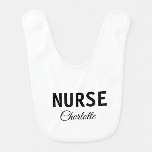 I am nurse medical expert add your name text simpl baby bib