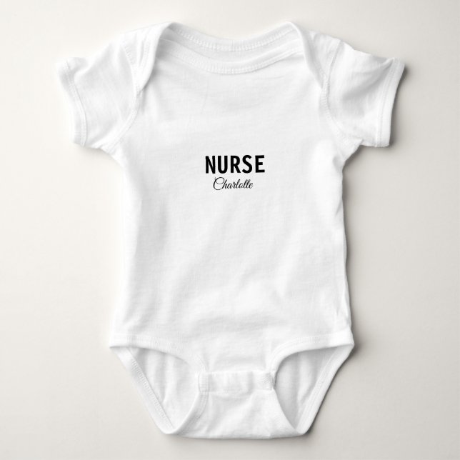 I am nurse medical expert add your name text simpl baby bodysuit (Front)