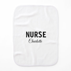 I am nurse medical expert add your name text simpl baby burp cloth