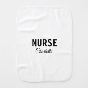 I am nurse medical expert add your name text simpl baby burp cloth