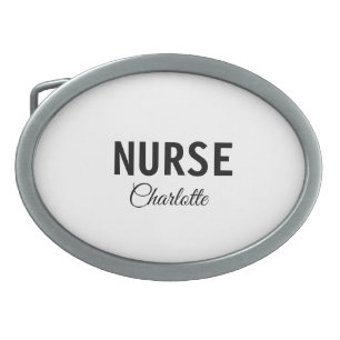 I am nurse medical expert add your name text simpl belt buckle