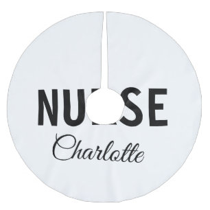 I am nurse medical expert add your name text simpl brushed polyester tree skirt