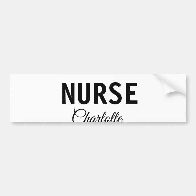 I am nurse medical expert add your name text simpl bumper sticker (Front)