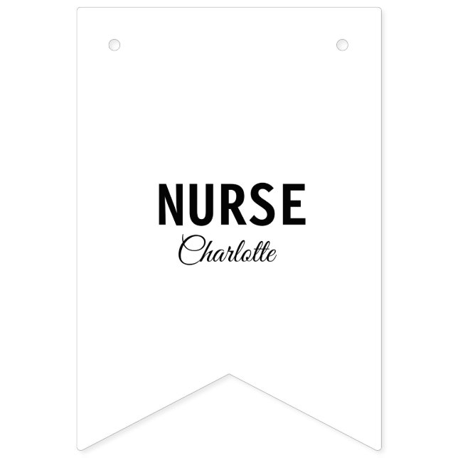 I am nurse medical expert add your name text simpl bunting flags (First Flag)