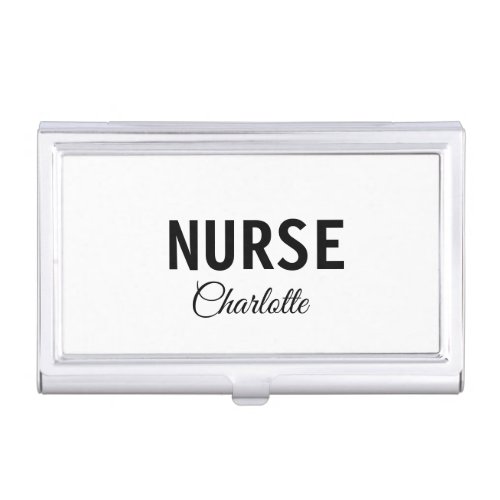 I am nurse medical expert add your name text simpl business card case