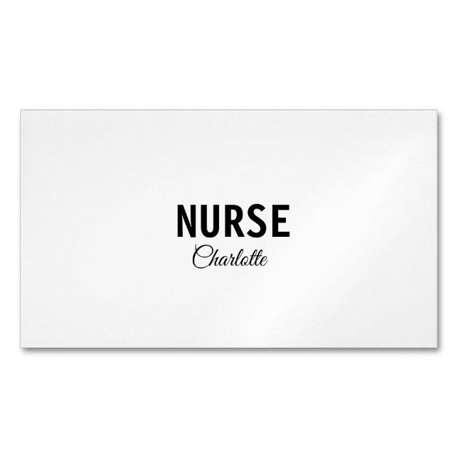 I am nurse medical expert add your name text simpl business card magnet (Front)